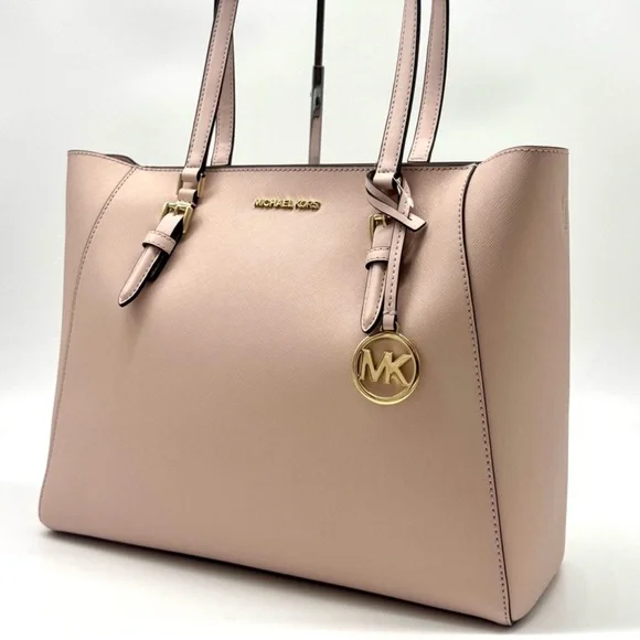 Michael Kors Charlotte LG Tote Bag 3 IN 1 Leather Shoulder Bag Powder Blush